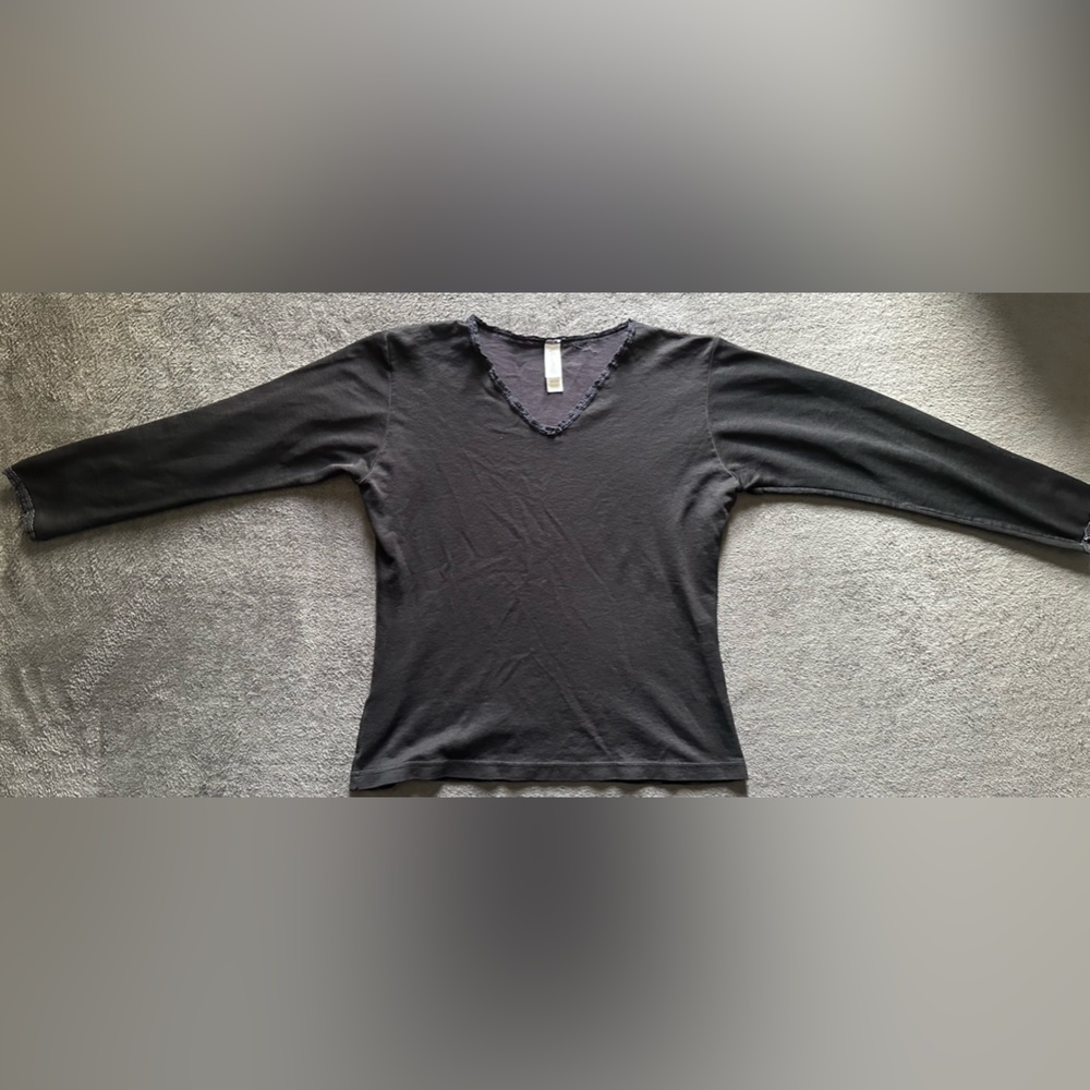 Black Long Sleeve V-neck with Lace